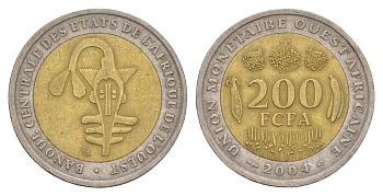 Западная Африка (BCEAO) 200 франков 2004 KM 14 биметалл 4656-934