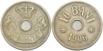 Румыния 10 бани 1906 Кароль I (1881-1914) KM 32 медно-никель 4402-653