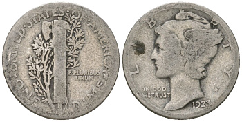 США 10 центов (дайм) 1923 KM 140 серебро 3334-1062