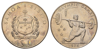 Самоа 1 тала 1976 XXI Летние Олимпийские игры 1976, Монреаль KM 22 медно-никель BU 4677-834