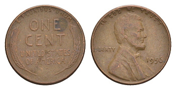 США 1 цент 1956 KM 132 бронза 4644-564