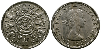 Великобритания 2 шиллинга (флорин) 1967 Елизавета II (1952-2022) KM 906, Spink 4146 медно-никель 4382-816