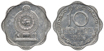 Шри-Ланка 10 центов 1978 KM 140 a алюминий 4118-457