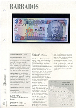 БАРБАДОС 2 ДОЛЛАРА 1999 ДЖОН РЕДМАН БОВЕЛ, ПОДПИСЬ W.COX, ТРАФАЛЬГАРСКАЯ ПЛОЩАДЬ В БРИДЖТОУНЕ Pick 54b бумага UNC (ПРЕСС) 6306-27