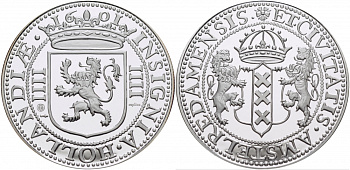 НИДЕРЛАНДЫ МЕДАЛЬ ND СЕРИЯ СТАРИННЫЕ МОНЕТЫ, ГУЛЬДЕНА ГОДА , ГОЛЛАНДИЯ, АМСТЕРДАМ серебро PROOF 01-146-14