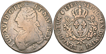 Франция КОПИЯ 1 экю 1782 KM 564 белый металл 63-122