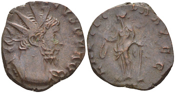 Римская Империя (императоры в Галлии) антониниан 272 - 273 Тетрик I. LAETITIA AVGG, Летиция, персонификация Радости, Колония Агриппины, Good Very fine RIC 88 биллон 1073-13-114