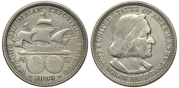 США 1/2 доллара (50 центов) 1893 Колумбова выставка в Чикаго KM 117 серебро 1517-1534