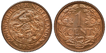 Суринам 1 цент 1957 KM 1 бронза UNC M54-15