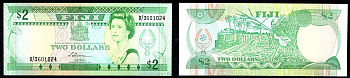 Фиджи 2 доллара ND (1988) Pick 87 бумага UNC (пресс) 8608-14-2-1