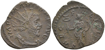 Римская Империя (императоры в Галлии) антониниан 269 МАРИЙ, бюст императора, IMP MARIVS PF AVG / Фелицитата, персонификация Счастья, SAEC FELICITAS, Колония Агриппины, RIC 10 биллон 1073-15-86