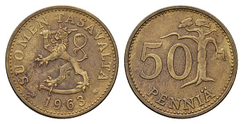 Финляндия 50 пенни 1963 KM 48 алюминиевая бронза 3459-833