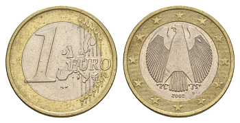 Германия 1 евро 2002 D KM 213 биметалл 4629-417