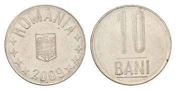 Румыния 10 бань (бани) 2009 KM 191 сталь плакированная никелем 4702-125