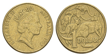 Австралия 1 доллар 1995 Елизавета II (1952-2022), кенгуру KM 84 алюминиевая бронза 4652-222