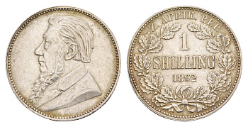 ЮАР (Трансвааль) 1 шиллинг 1892 KM 5 серебро 00-801-39
