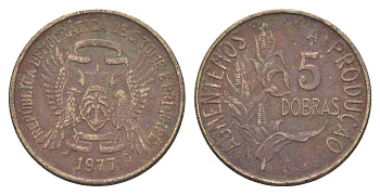 Сан-Томе и Принсипи 5 добр 1977 KM 28 медно-никель 4641-1127