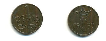 Данциг 1 пфенниг 1930 KM 140 бронза 76-1121