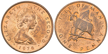 Остров Мэн 1 пенни 1976 Елизавета II (1952-2022) KM 33 бронза UNC 4151-757