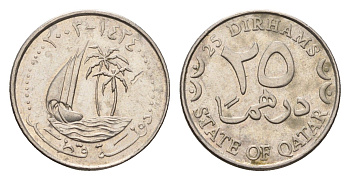 Катар 25 дирхамов 2003 KM 8 медно-никель 4674-635