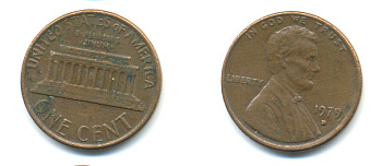 США 1 ЦЕНТ 1979 D ЛИНКОЛЬН KM 201 медь цинк 86-114