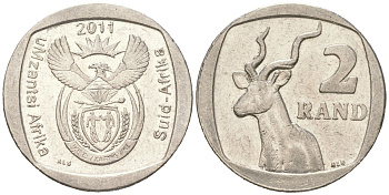 ЮАР 2 ранда 2011 KM 505 медь плакированная медно-никелем 4364-2426