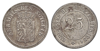 Анхальт 25 пфеннигов 1919-1924 Funck 16.1, Men05 567.1, Men18 780.1 железо 4582-825