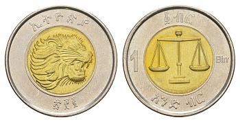 Эфиопия 1 быр 2010 KM 78 биметалл UNC 4546-611