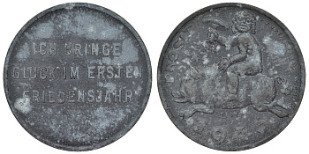 Австрия жетон 1946 удачи в первом году свободы, ребенок с клевером на санках цинк 4121-142