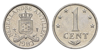 Нидерландские Антильские острова (Нидерландские Антилы) 1 цент 1983 KM 8a алюминий UNC 4625-1056