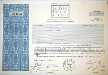 США, LANDSING PACIFIC FUND 42 акции 1992 бумага 00-00