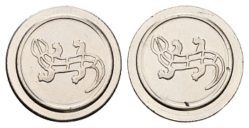 Италия жетон скорпион, диаметр 24 мм, вес 5,6 гр нержавеющая сталь 4670-814