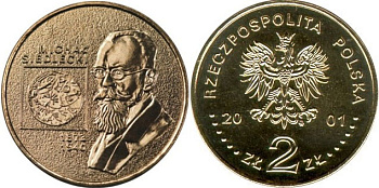 Польша 2 злотых 2001 MW, серия польские путушественники, Михал Седлецкий (1873-1940) KM 421 нордик UNC 4526-132