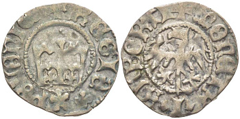 Польша 1/2 гроша (полугрош) 1492-1501 Ян I (1492-1501), династия Ягеллонов, вес 1 гр. серебро 1517-411