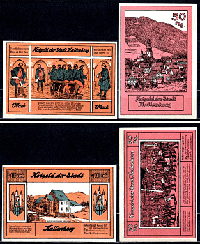 Халленберг (Пруссия, Вестфалия) набор из 2 нотгельдов 1921 7556-74-3-1