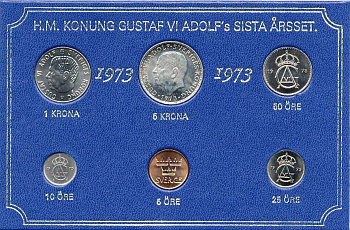 ШВЕЦИЯ НАБОР ИЗ 6 МОНЕТ 1973 04-062-210