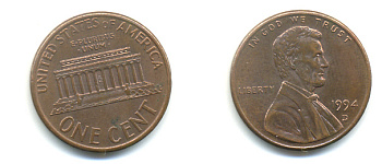 США 1 ЦЕНТ 1994 D, ЛИНКОЛЬН KM 201b цинк плакированный медью 86-325