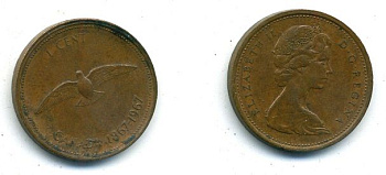 КАНАДА 1 ЦЕНТ 1967 медь 4-242