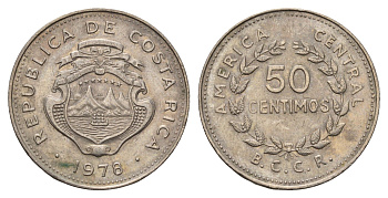 Коста-Рика 50 сентимо 1978 KM 189.3 медно-никель 4670-1256