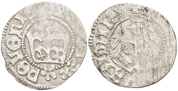 Великое княжество Литовское 1/2 гроша (полугрош) 1445-1492 Казимир IV (1445-1492), вес 0,85 гр., корона серебро 1517-324