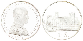 Мальтийский орден 1 скудо 1979 Анджело де Мохана, тираж 3.000 экземпляров X 76 серебро PROOF 441-1642