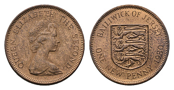 Джерси 1 новый пенни 1980 Елизавета II (1952-2022) KM 30 бронза UNC 4658-1256