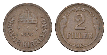 Венгрия 2 филлера 1935 BP KM 506 бронза 4664-846
