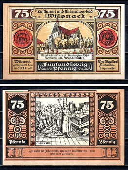 Вильснак (Пруссия, Бранденбург) 75 пфеннигов 1922 2193-49-2-2
