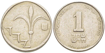 Израиль 1 новый шекель 1989 JE 5749 KM 160 медно-никель 217-925