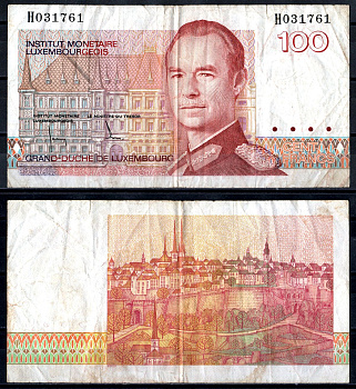 Люксембург 100 франков ND (1986) Pick 58 a бумага 7116-5-2-2
