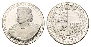 Нидерланды медаль из серии история Нидерландов - Амалия - супруга Фредерика Генри первая половина XX века Quid Reddam Domino (Что я воздам Господу?), диаметр 25 мм, вес 7,7 гр серебро PROOF 4671-1116