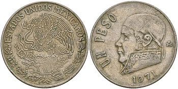 Мексика 1 песо 1971 Хосе Мария Морелос KM 460 медно-никель 4120-932