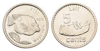 Фиджи 5 центов 2013 KM 332 сталь плакированная никелем UNC 4697-735