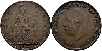 Великобритания 1 пенни 1931 Георг V (1910-1936) КМ 838, Spink 4055 бронза 4178-812
